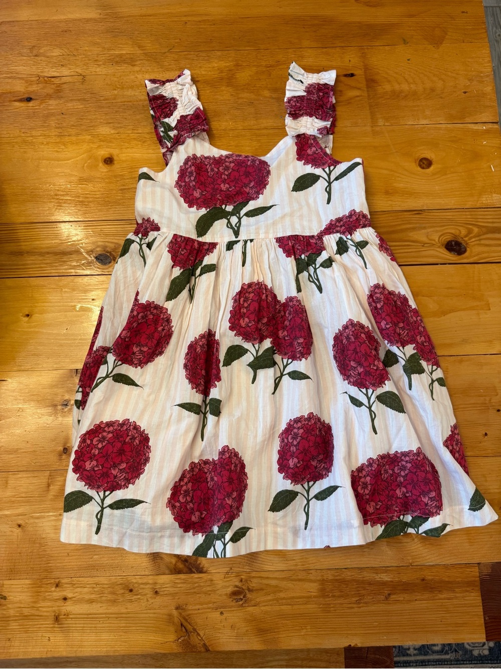 Pink Chicken Pink & Red Floral Ruffled Dress